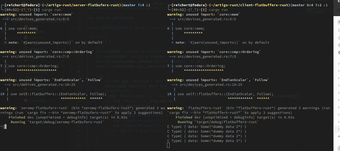 Serialização de dados utilizando Rust, Flatbuffers e ZeroMQ